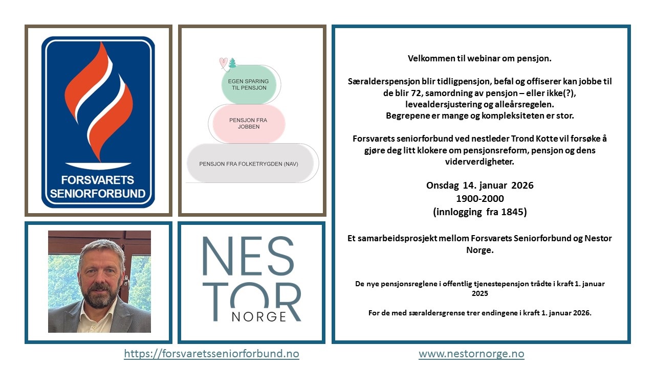 Artikkelbilde til artikkelen Webinar om pensjonsreformen og pensjon